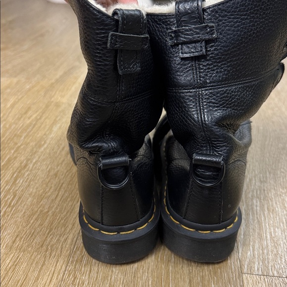 Dr. Martens Aimilita Fur Lined Leather High Fold Over Combat Boots size 8 - Picture 12 of 14